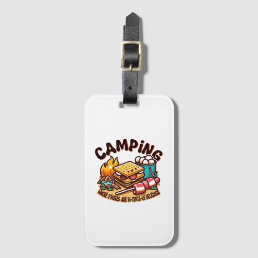 Étiquette À Bagage campement s'mores (Devant Vertical)