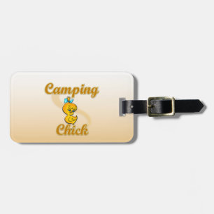 Étiquette À Bagage Camping Chick