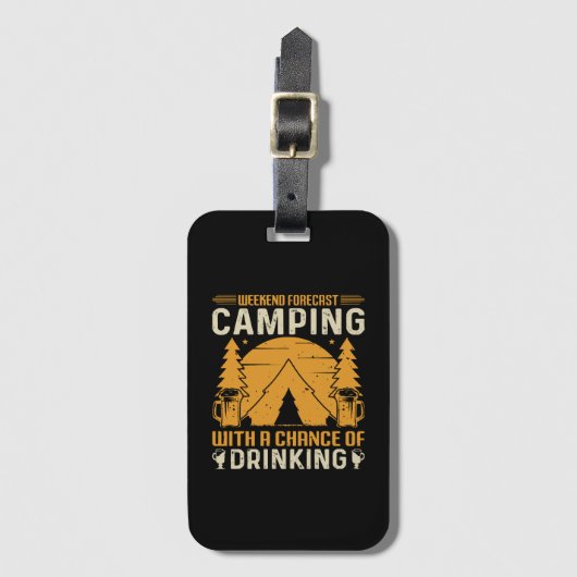 Étiquette À Bagage Camping et boisson (Devant Vertical)