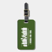 Étiquette À Bagage Camping, Je Travaille Pour Ça (Devant Vertical)