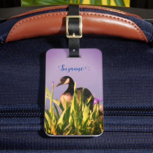 Étiquette À Bagage Canada Oie Irises Nature Peinture Personnalisée
