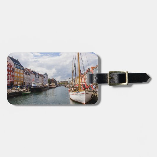Étiquette À Bagage Canal avec bateaux | Copenhague (Devant horizontal)