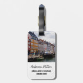 Étiquette À Bagage Canal avec bateaux | Copenhague (Dos Vertical)
