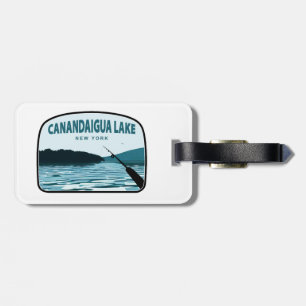 Étiquette À Bagage Canandaigua Lake New York Fishing Rod