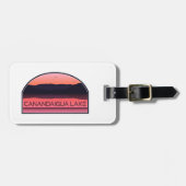 Étiquette À Bagage Canandaigua Lake New York Red Sunrise (Devant horizontal)