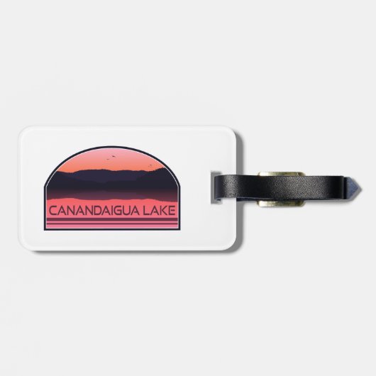 Étiquette À Bagage Canandaigua Lake New York Red Sunrise (Dos horizontal)
