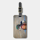 Étiquette À Bagage Canard à bois dans un étang (Devant Vertical)