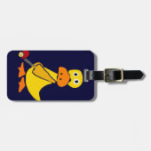 Étiquette À Bagage Canard drôle jouant l'art de primitif de golf (Devant horizontal)