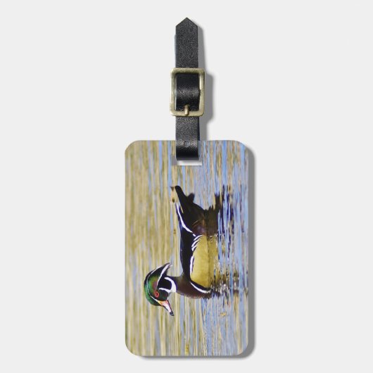 Étiquette À Bagage Canard en bois (Devant Vertical)