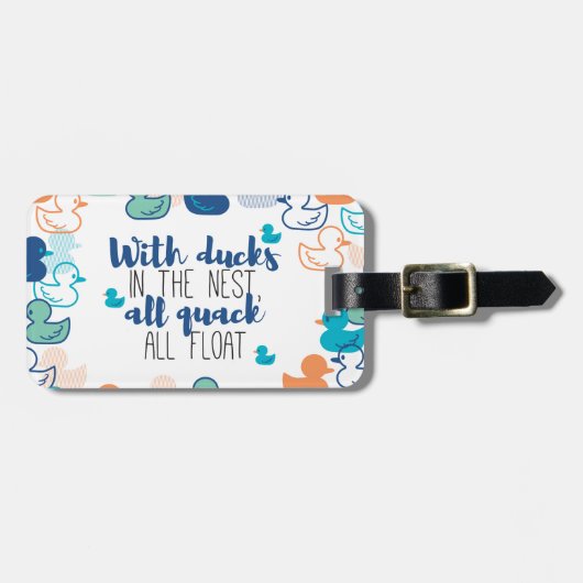 Étiquette À Bagage Canards amusants et canons flottants en quack Conc (Devant horizontal)