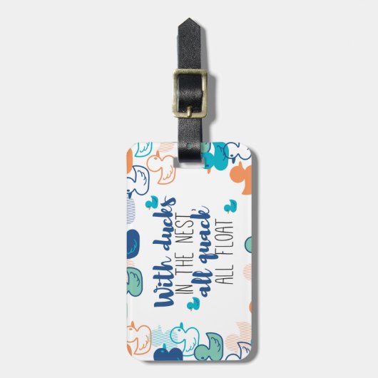 Étiquette À Bagage Canards amusants et canons flottants en quack Conc (Devant Vertical)