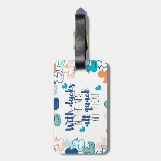 Étiquette À Bagage Canards amusants et canons flottants en quack Conc (Dos Vertical)