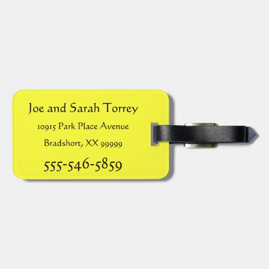 Étiquette À Bagage Canards grinçants en caoutchouc jaunes (Dos horizontal)