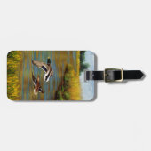 Étiquette À Bagage Canards-Majards Survolant L'Étang (Devant horizontal)