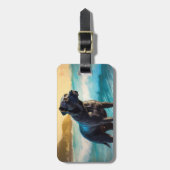 Étiquette À Bagage Cane Corso Beach Surf Peinture (Devant Vertical)