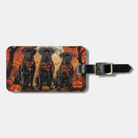 Étiquette À Bagage Cane Corso Halloween Épouvantable (Devant horizontal)