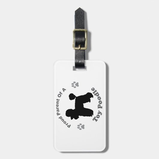 Étiquette À Bagage Caniche de jouet (Devant Vertical)