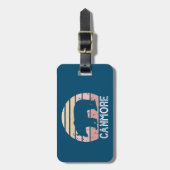 Étiquette À Bagage Canmore Alberta Ours Rétro (Devant Vertical)