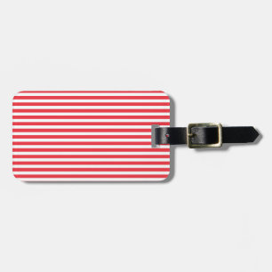 Étiquette À Bagage Canne de bonbon rouge et blanc rayé horizontal sim