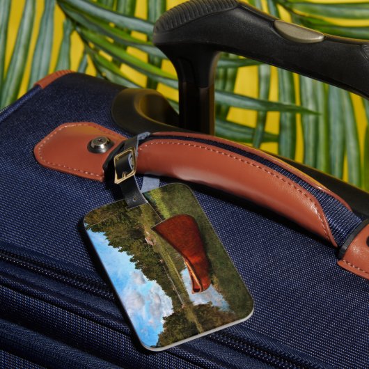 Étiquette À Bagage Canoë vintage rouge (Insitu Rectoal 1)