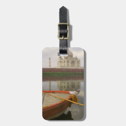 Étiquette À Bagage Canot à eau avec Taj Mahal, Agra, Inde (Devant Vertical)
