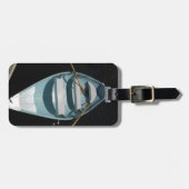 Étiquette À Bagage Canot bleu (Devant horizontal)