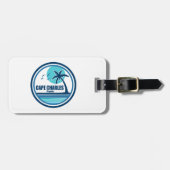 Étiquette À Bagage Cape Charles Beach Virginia Palm Tree Birds (Devant horizontal)