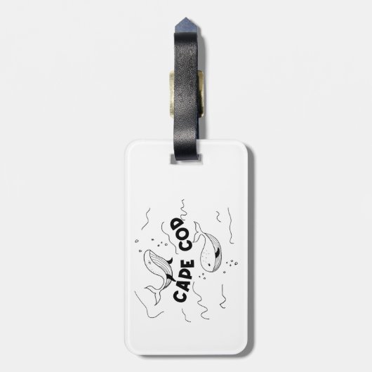 Étiquette À Bagage Cape Cod Massachusetts Whales (Dos Vertical)