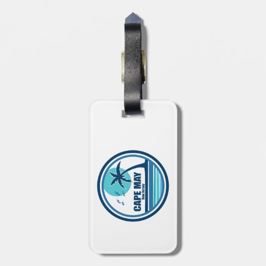 Étiquette À Bagage Cape May Palm Tree Birds du New Jersey (Dos Vertical)