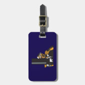 Étiquette À Bagage Capitaine de sous-marin nautique utilisant un peri (Devant Vertical)