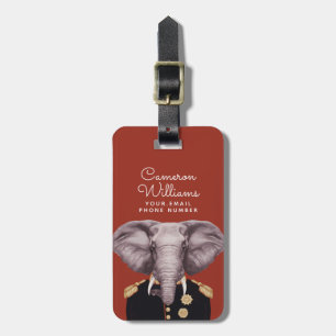 Étiquette À Bagage Capitaine Elephant   ajoutent votre nom
