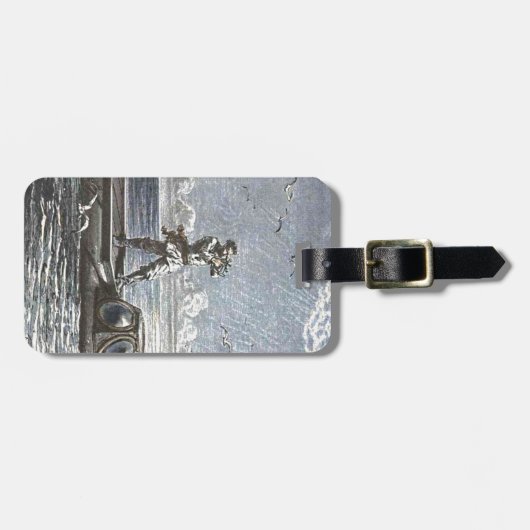 Étiquette À Bagage Capitaine Nemo Verne 20 000 lieues Sci Fi Art (Devant horizontal)