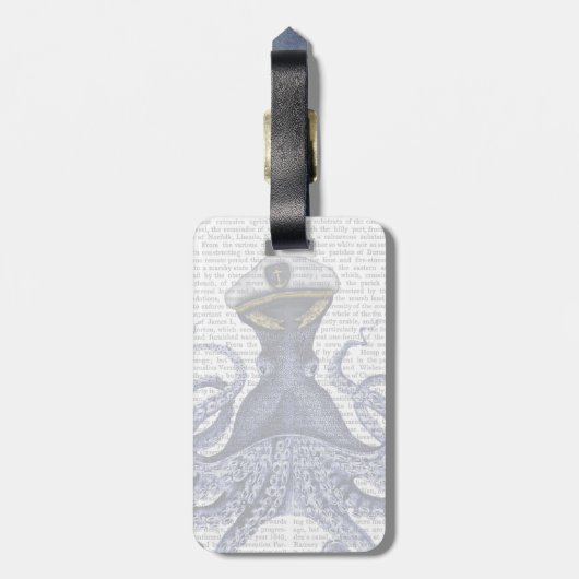 Étiquette À Bagage Capitaine Octopus (Dos Vertical)