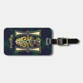 Étiquette À Bagage Capitale décorative botanique médiévale H (Devant horizontal)