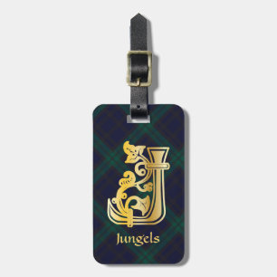 Étiquette À Bagage Capitale décorative botanique médiévale J