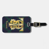 Étiquette À Bagage Capitale décorative botanique médiévale T (Devant horizontal)