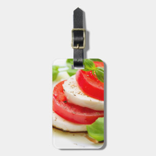 Étiquette À Bagage Caprese Salad. Tranches de tomate et de mozzarella