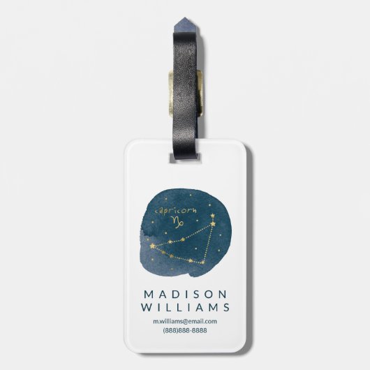 Étiquette À Bagage Capricorne (Dos Vertical)