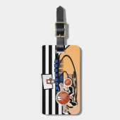 Étiquette À Bagage Caractère 🏀 basketball idiot (Devant Vertical)