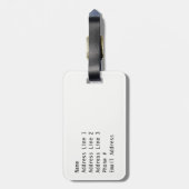 Étiquette À Bagage Caractère de sourire mignon d'éléphant, nom (Dos Vertical)