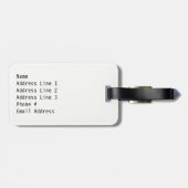 Étiquette À Bagage Caractère de sourire mignon d'éléphant, nom (Dos horizontal)