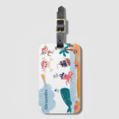 Étiquette À Bagage Caraïbes Pirates Island Ocean Whale Boys (Devant Vertical)