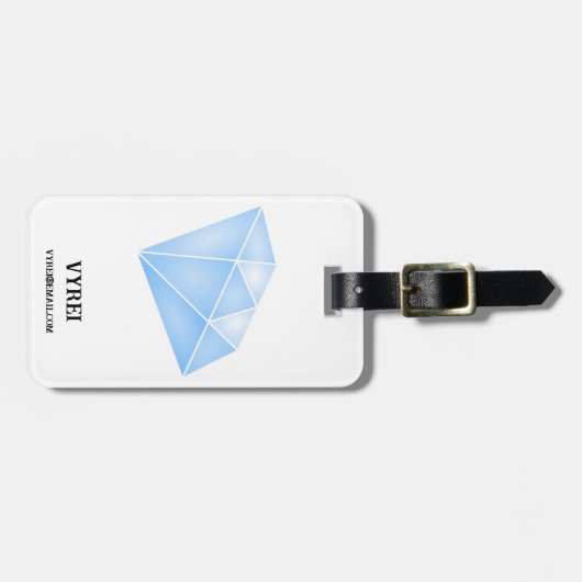 Étiquette À Bagage Carat diamant bleu brillant (Devant horizontal)