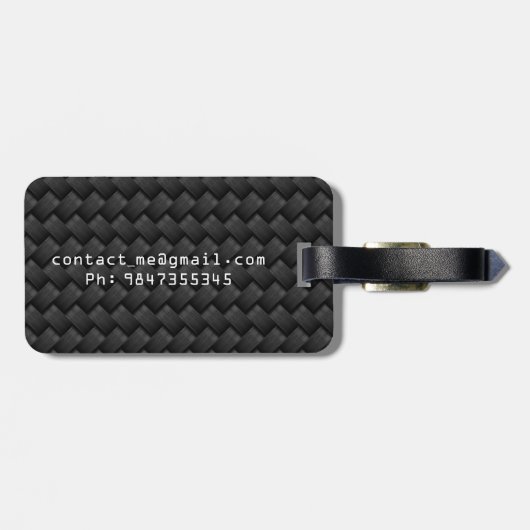 Étiquette À Bagage carbon fiber (Dos horizontal)