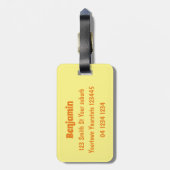 Étiquette À Bagage Caricature d'agrumes d'orange (Dos Vertical)