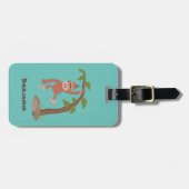 Étiquette À Bagage Caricature de bébé orangoutan joyeux (Devant horizontal)