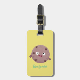 Étiquette À Bagage Caricature de biscuit à puce en chocolat