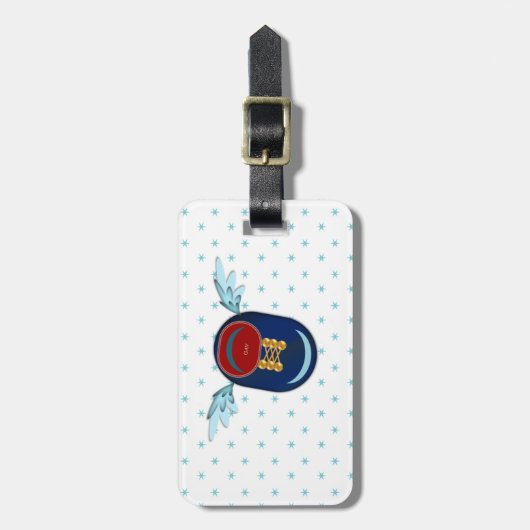 Étiquette À Bagage Caricature de chaussures à ailes mignonnes & étoil (Devant Vertical)