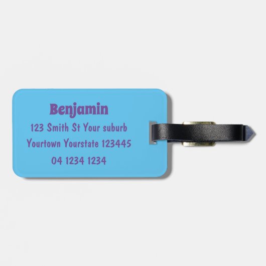 Étiquette À Bagage Caricature de chaux de citron joyeux (Dos horizontal)