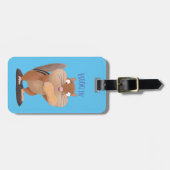 Étiquette À Bagage Caricature de chipmunk à grosses joues mignonnes (Devant horizontal)